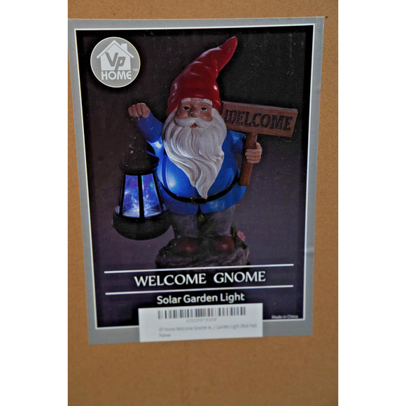 VP Home Welcome Gnome Solar Garden Light (Red Hat) – New in Box - Picture 1 of 2